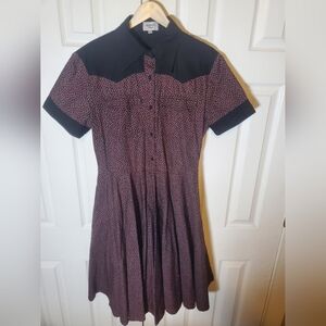 Magnolia Place Womens Western Sttyle Button Down Full Skirt Dress With Pockets